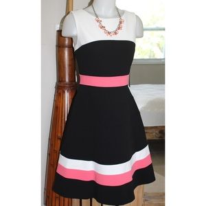NWT Tommy Hilfiger Coral Stripe Fit n Flare Dress